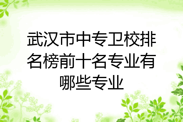 武汉市中专卫校排名榜前十名专业有哪些专业