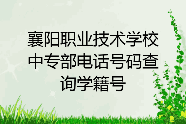 襄阳职业技术学校中专部电话号码查询学籍号