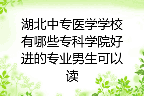 湖北中专医学学校有哪些专科学院好进的专业男生可以读