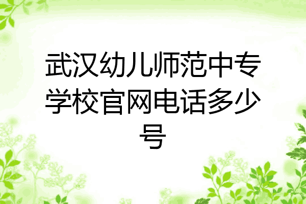 武汉幼儿师范中专学校官网电话多少号