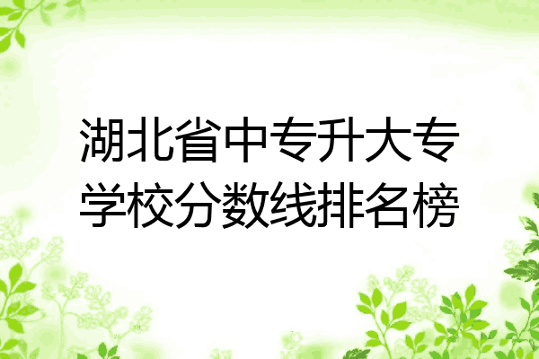 湖北省中专升大专学校分数线排名榜