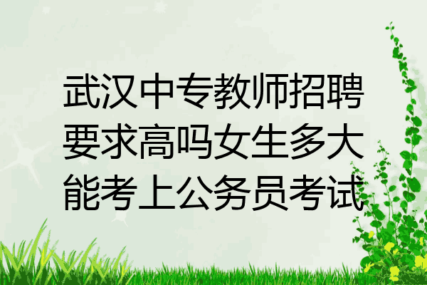 武汉中专教师招聘要求高吗女生多大能考上公务员考试