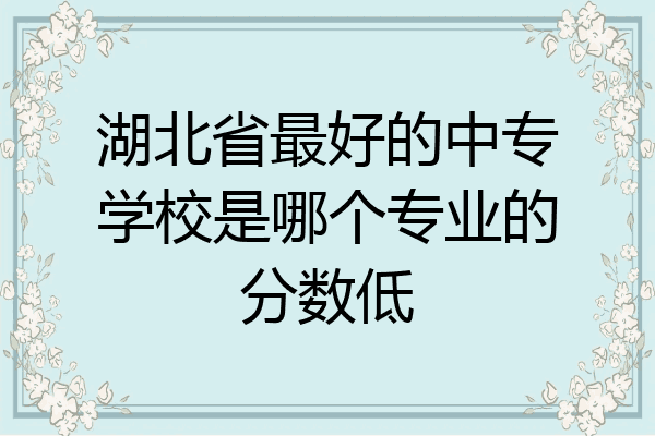 湖北省最好的中专学校是哪个专业的分数低