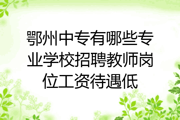 鄂州中专有哪些专业学校招聘教师岗位工资待遇低