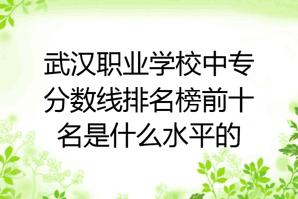 武汉职业学校中专分数线排名榜前十名是什么水平的