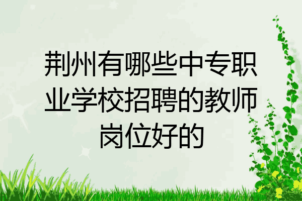 荆州有哪些中专职业学校招聘的教师岗位好的