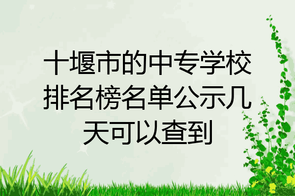 十堰市的中专学校排名榜名单公示几天可以查到