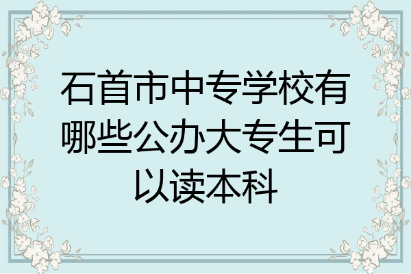 石首市中专学校有哪些公办大专生可以读本科