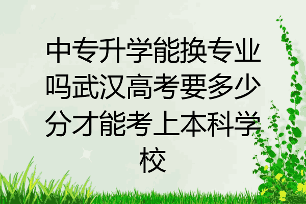 中专升学能换专业吗武汉高考要多少分才能考上本科学校