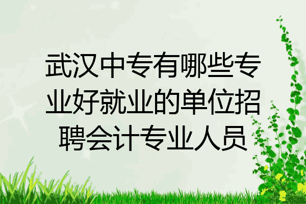 武汉中专有哪些专业好就业的单位招聘会计专业人员