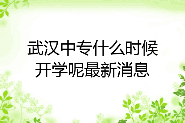 武汉中专什么时候开学呢最新消息