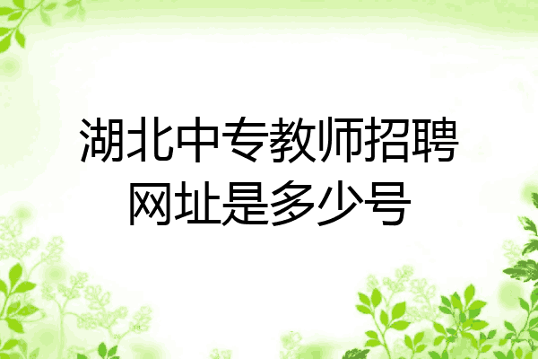 湖北中专教师招聘网址是多少号