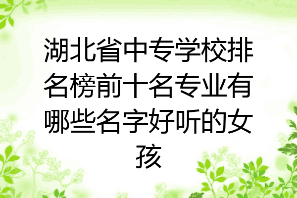 湖北省中专学校排名榜前十名专业有哪些名字好听的女孩