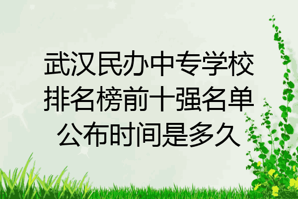 武汉民办中专学校排名榜前十强名单公布时间是多久