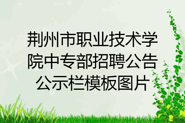 荆州市职业技术学院中专部招聘公告公示栏模板图片