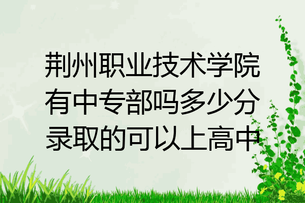 荆州职业技术学院有中专部吗多少分录取的可以上高中