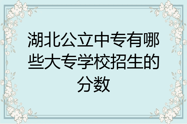 湖北公立中专有哪些大专学校招生的分数