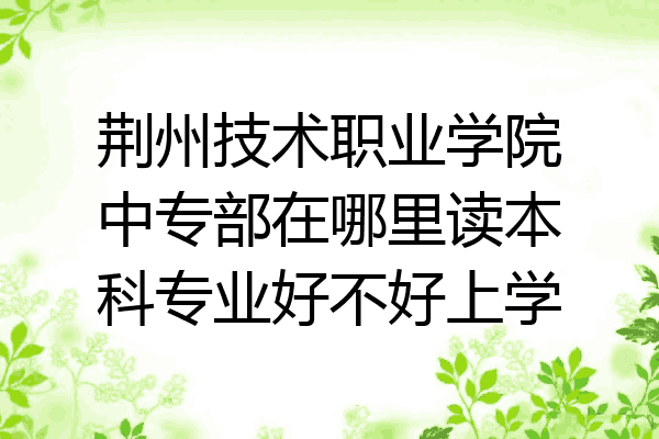 荆州技术职业学院中专部在哪里读本科专业好不好上学