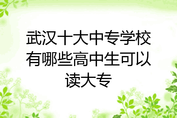 武汉十大中专学校有哪些高中生可以读大专