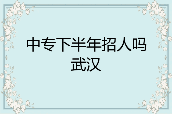中专下半年招人吗武汉