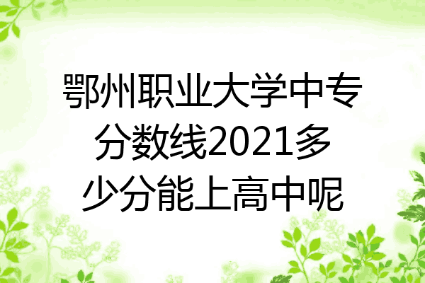 鄂州职业大学中专分数线2021多少分能上高中呢