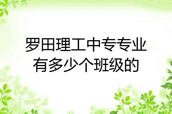 罗田理工中专专业有多少个班级的
