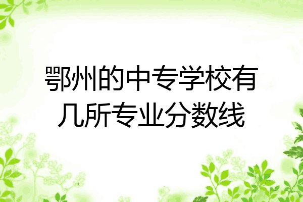鄂州的中专学校有几所专业分数线