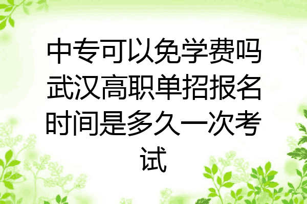 中专可以免学费吗武汉高职单招报名时间是多久一次考试
