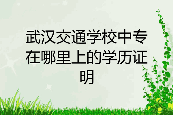 武汉交通学校中专在哪里上的学历证明