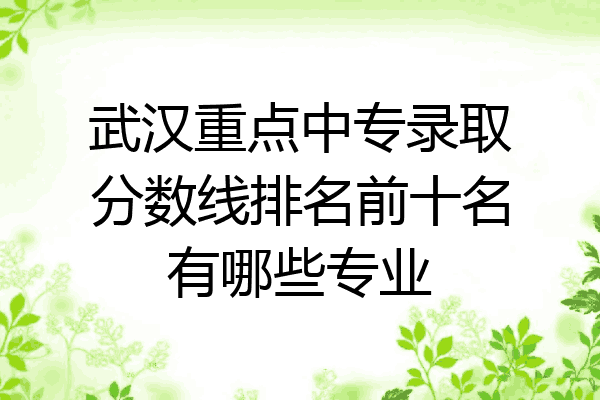 武汉重点中专录取分数线排名前十名有哪些专业