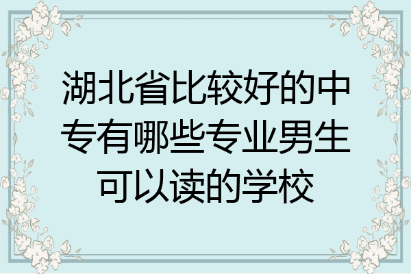 湖北省比较好的中专有哪些专业男生可以读的学校