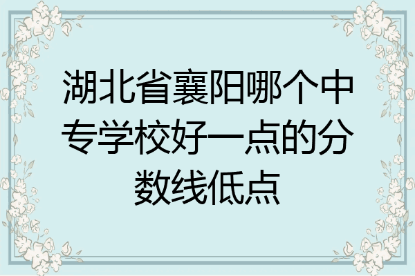 湖北省襄阳哪个中专学校好一点的分数线低点