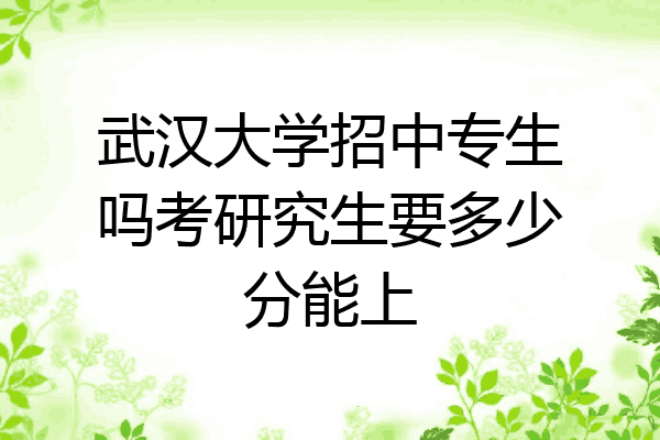 武汉大学招中专生吗考研究生要多少分能上