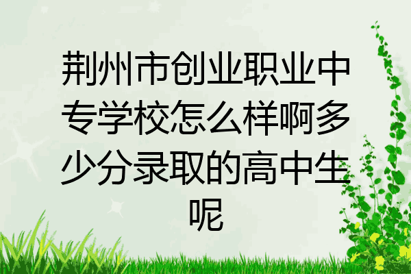 荆州市创业职业中专学校怎么样啊多少分录取的高中生呢
