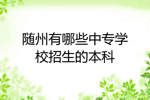 随州有哪些中专学校招生的本科