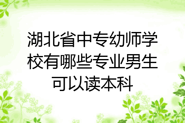 湖北省中专幼师学校有哪些专业男生可以读本科