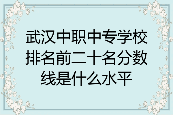 武汉中职中专学校排名前二十名分数线是什么水平