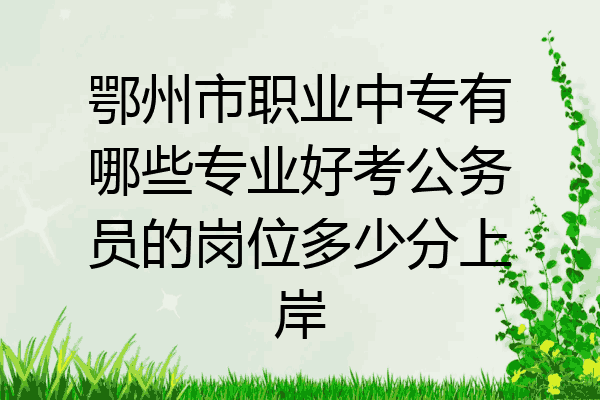鄂州市职业中专有哪些专业好考公务员的岗位多少分上岸
