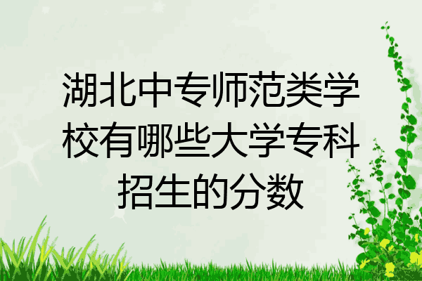 湖北中专师范类学校有哪些大学专科招生的分数