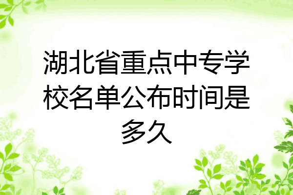 湖北省重点中专学校名单公布时间是多久