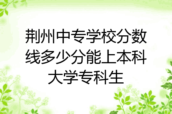 荆州中专学校分数线多少分能上本科大学专科生
