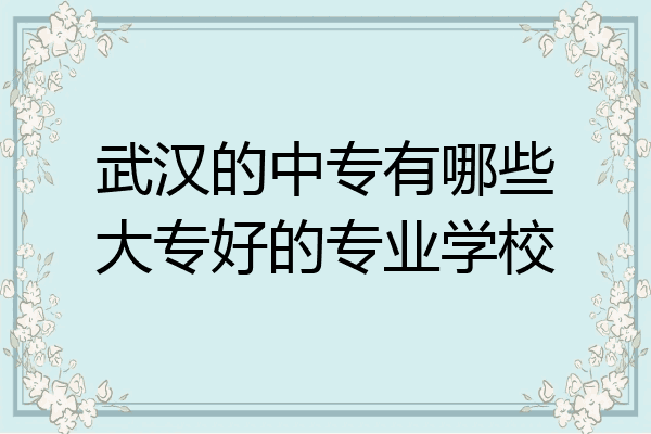 武汉的中专有哪些大专好的专业学校