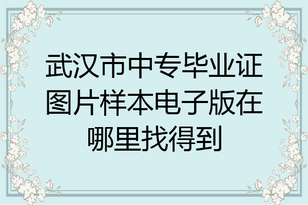武汉市中专毕业证图片样本电子版在哪里找得到