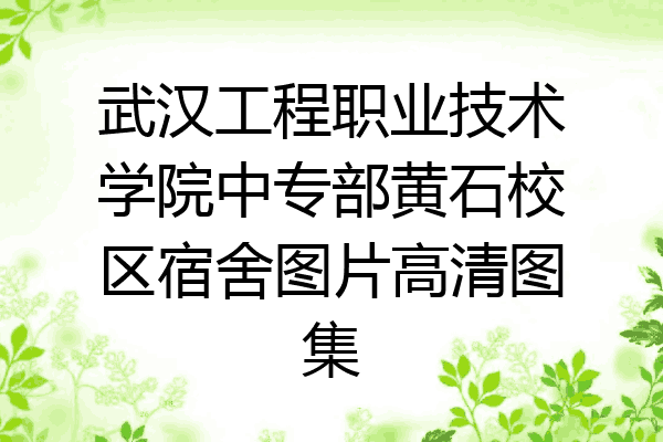 武汉工程职业技术学院中专部黄石校区宿舍图片高清图集