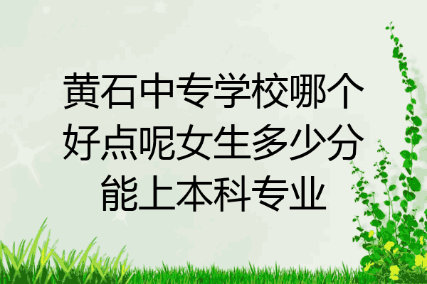 黄石中专学校哪个好点呢女生多少分能上本科专业