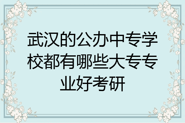 武汉的公办中专学校都有哪些大专专业好考研