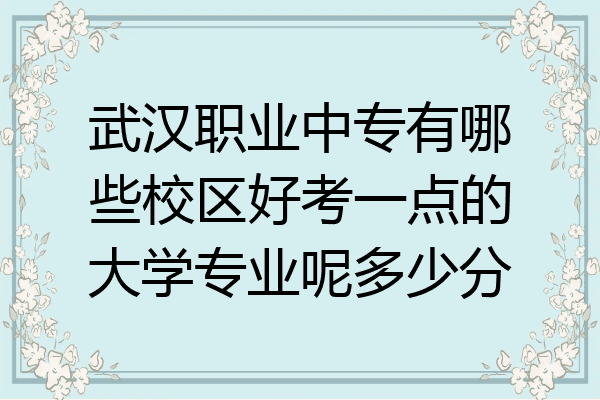 武汉职业中专有哪些校区好考一点的大学专业呢多少分