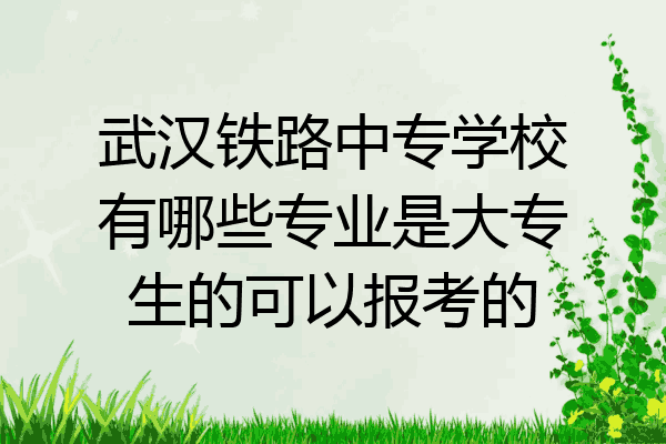 武汉铁路中专学校有哪些专业是大专生的可以报考的
