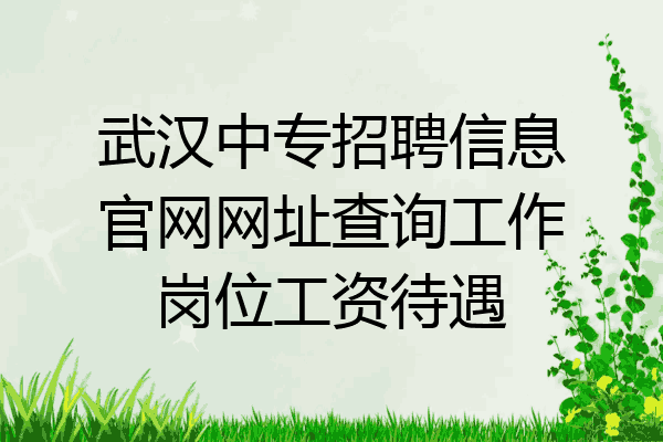 武汉中专招聘信息官网网址查询工作岗位工资待遇
