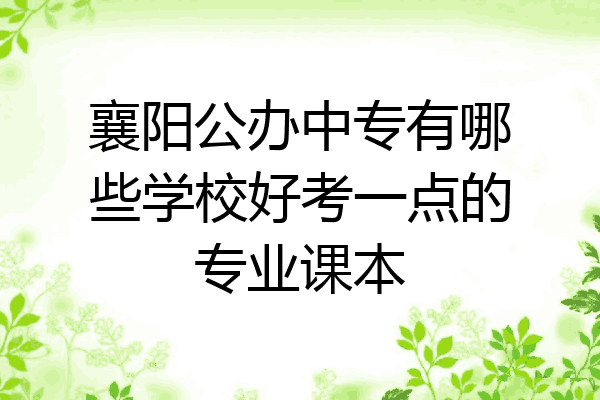 襄阳公办中专有哪些学校好考一点的专业课本